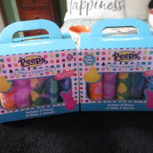 Lot of 2 Peeps Chalk & Stencil Sets NEW